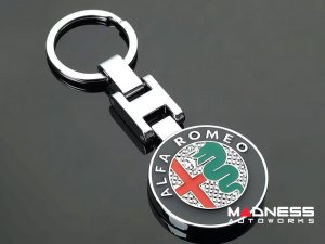 Keychain - Alfa Romeo - Silver w/ Alfa Romeo Logo Keychain - Alfa Romeo - Silver w/ Alfa Romeo Logo
